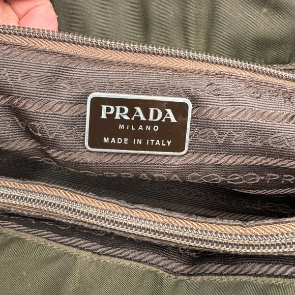 Prada - Authentic - Canvas Olive colored Shoulder /Tote Bag - Picture 11 of 16